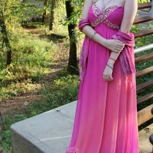 Pink Ombre Jeweled Dress